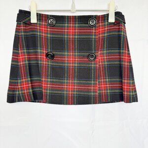 Gap Tartan Wool Red Black Mini Skirt